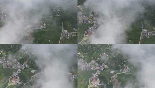 云雾下的乡村田野高清在线视频素材下载