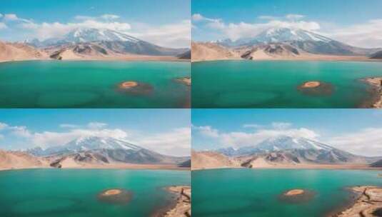 新疆帕米尔高原慕士塔格日照金山风光延时高清在线视频素材下载