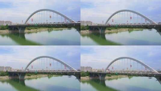 衢州市区衢江大桥航拍高清在线视频素材下载