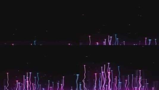 全息梦幻紫色粒子线条生长视频高清在线视频素材下载