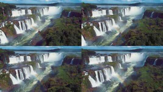 航拍瀑布的自然景观高清在线视频素材下载