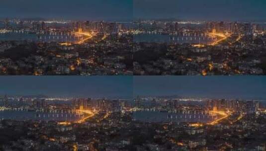 航拍青岛城市夜景高清在线视频素材下载