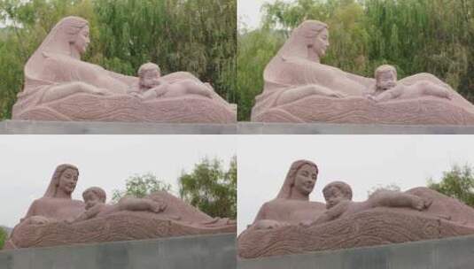 兰州黄河母亲雕像高清在线视频素材下载