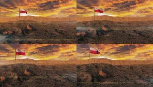 乌托邦波兰虚拟国旗高清在线视频素材下载