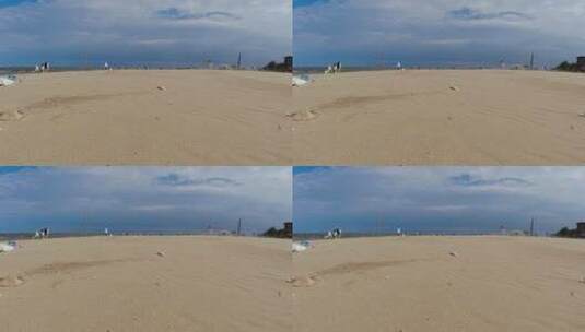 东戴河海滨沙滩高清在线视频素材下载