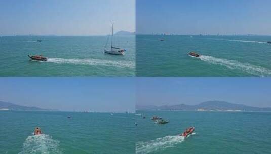 深圳大鹏新区帆船比赛航拍视频高清在线视频素材下载
