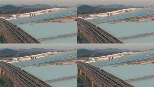 浙江杭州西站枢纽工程建筑 航拍高清在线视频素材下载