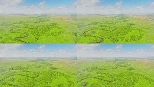 内蒙古大草原乌拉盖河高清在线视频素材下载