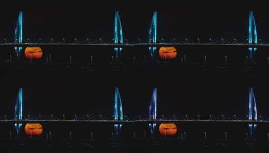 中秋满月港珠澳大桥海上升明月直录视频4K50高清在线视频素材下载