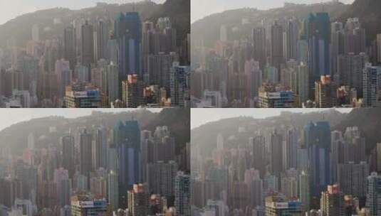 香港城市居民区高楼航拍高清在线视频素材下载