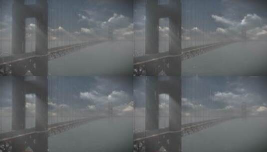 阳光下的吊桥高清在线视频素材下载