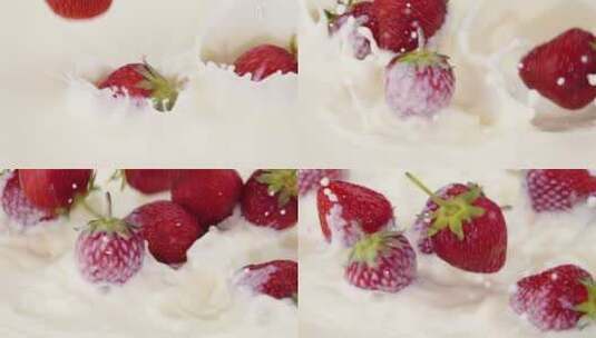 草莓牛奶视频素材高清在线视频素材下载