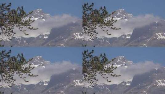 云雾缭绕的阿尔卑斯山峰景观高清在线视频素材下载