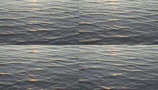 日落时分江面一条一条的波纹高清在线视频素材下载