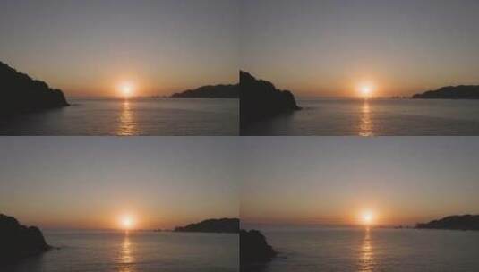 海上地平线上的日落高清在线视频素材下载