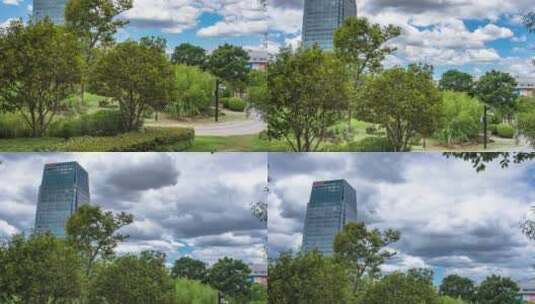 义乌购大厦建筑风光延时摄影高清在线视频素材下载