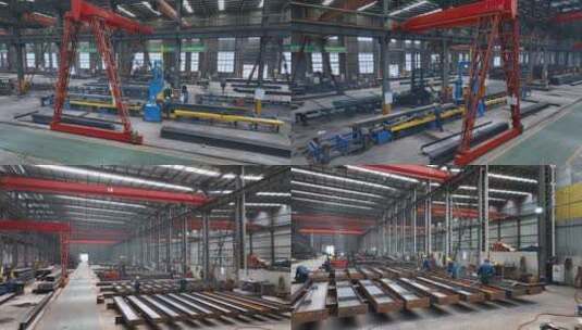 钢结构铝结构生产工艺生产厂房高清在线视频素材下载