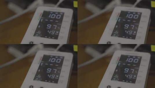 血压仪测量血压特写灰度高清在线视频素材下载
