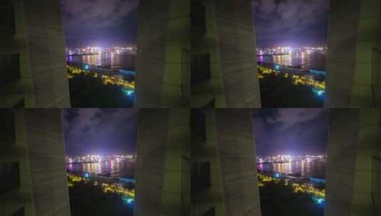 凤凰岛海边建筑夜景延时高清在线视频素材下载