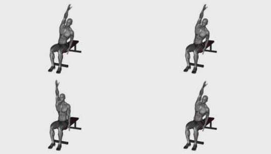 3D坐着侧拉伸健身运动科学锻炼体魄演示高清在线视频素材下载