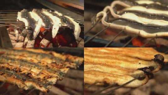 烤鳗鱼制作高清在线视频素材下载