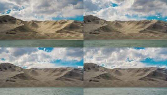 白沙湖,风景,沙漠绿洲,湖,塔什库尔干高清在线视频素材下载