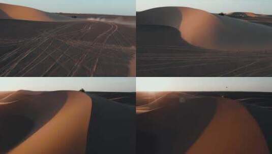 航拍UTV在沙漠里飞驰高清在线视频素材下载