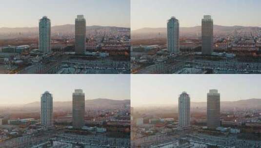 航拍城市摩天大楼高清在线视频素材下载