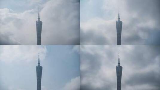 快下雨的广州塔6000x4000高清在线视频素材下载