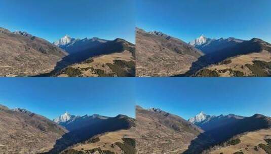 航拍四川阿坝四姑娘山幺妹峰雪山风光高清在线视频素材下载