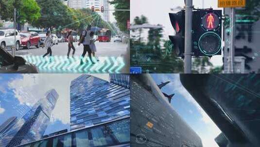 广州交通灯红绿灯智慧出行城市道路4k视频高清在线视频素材下载