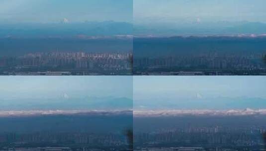 成都雪山城市云海延时高清在线视频素材下载