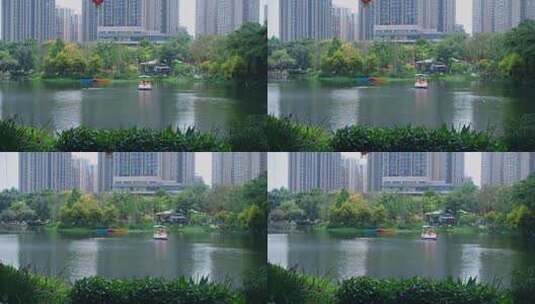 重庆城市公园湖泊高清在线视频素材下载