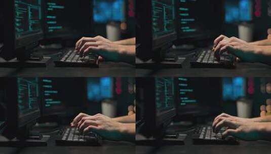 黑客在笔记本上输入代码闯入秘密组织系统4K高清在线视频素材下载