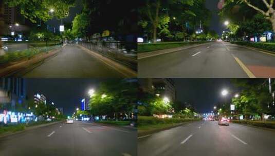 夜晚杭州市延安路车头行车空镜高清在线视频素材下载