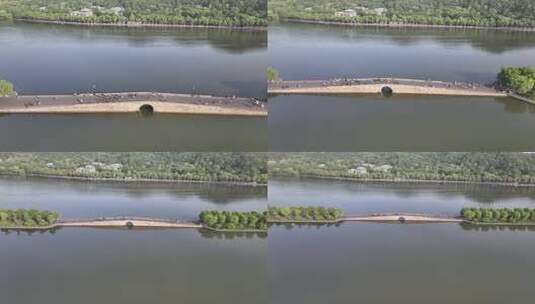 杭州西湖风景区清晨航拍空镜高清在线视频素材下载