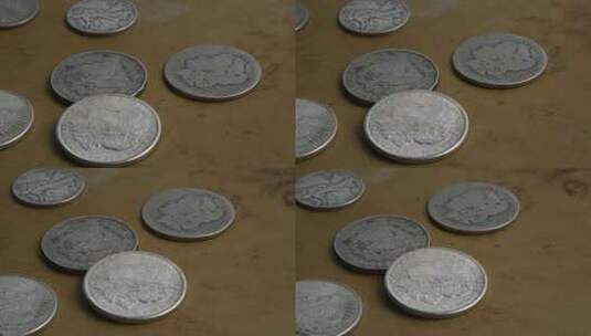 美国古董硬币的旋转库存镜头-MONEY 0050高清在线视频素材下载