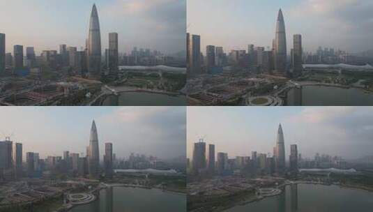 深圳城市风光，人才公园，中国华润大厦航拍高清在线视频素材下载