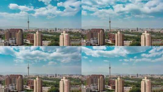北京风光中央电视塔风起云涌延时摄影高清在线视频素材下载