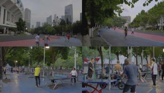 2023广州天河体育中心市民运动高清在线视频素材下载