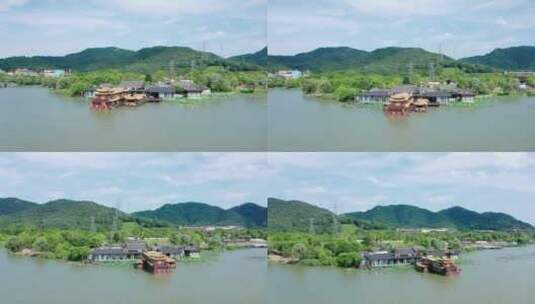 杭州湘湖国家旅游度假区航拍高清在线视频素材下载