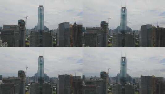 广州中轴线中信大厦航拍高清在线视频素材下载
