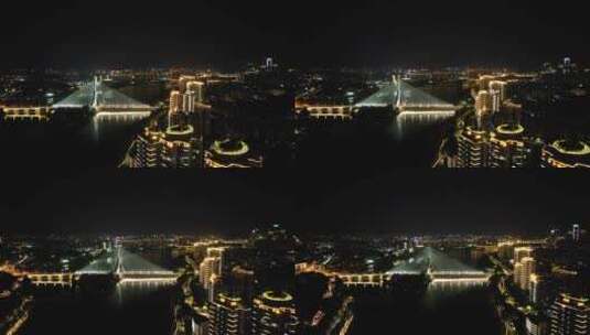福建福州城市夜景交通航拍高清在线视频素材下载