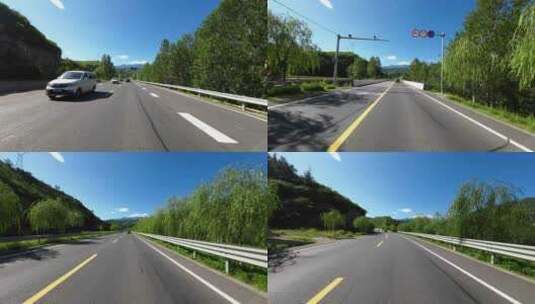 城市汽车行驶在马路上 开车视角 第一视角高清在线视频素材下载
