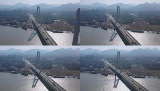 安徽省合肥市巢湖大桥航拍风光高清在线视频素材下载