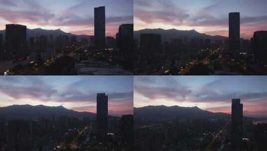 福建福州城市清晨日出彩霞航拍高清在线视频素材下载