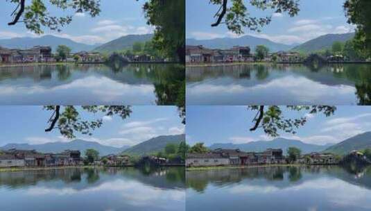 安徽黄山黟县宏村景区中国传统水墨风高清在线视频素材下载