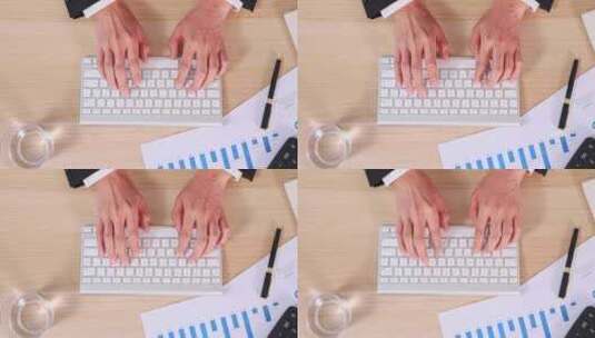 办公室职员在用键盘打字高清在线视频素材下载
