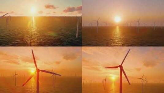 海上风电 绿色能源高清在线视频素材下载