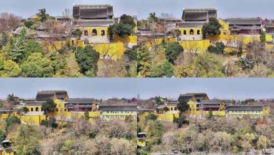 航拍瘦西湖景区园林雪景观音山大明寺宋夹城高清在线视频素材下载